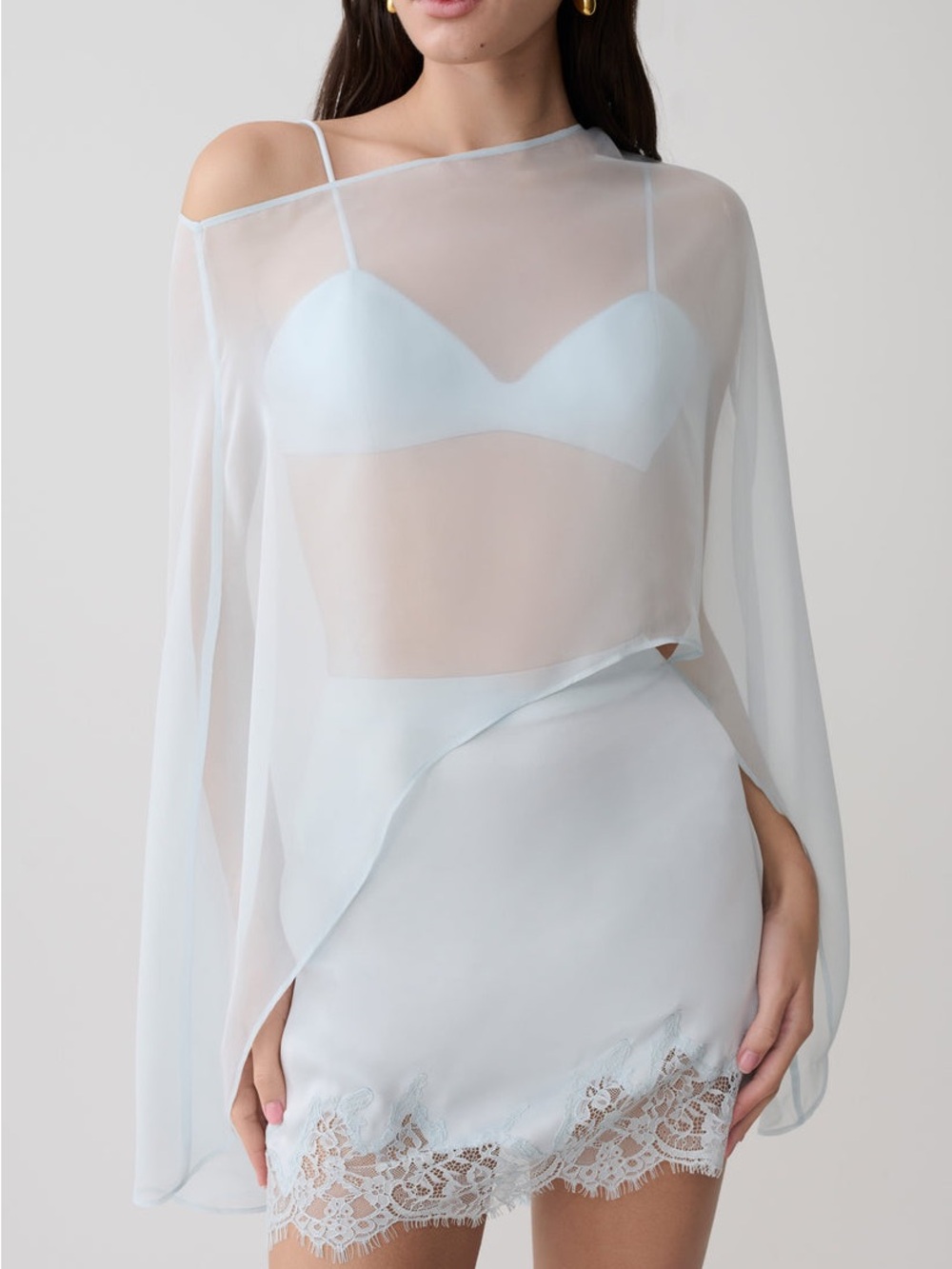 NWT Kirstine
Bralette With Chiffon Cape - Ice Blue